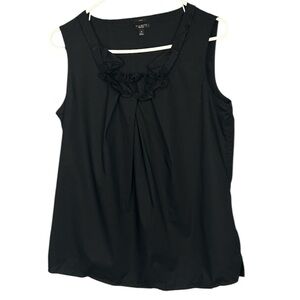 Talbots floral neckline cotton sleeveless tank top business casual work career